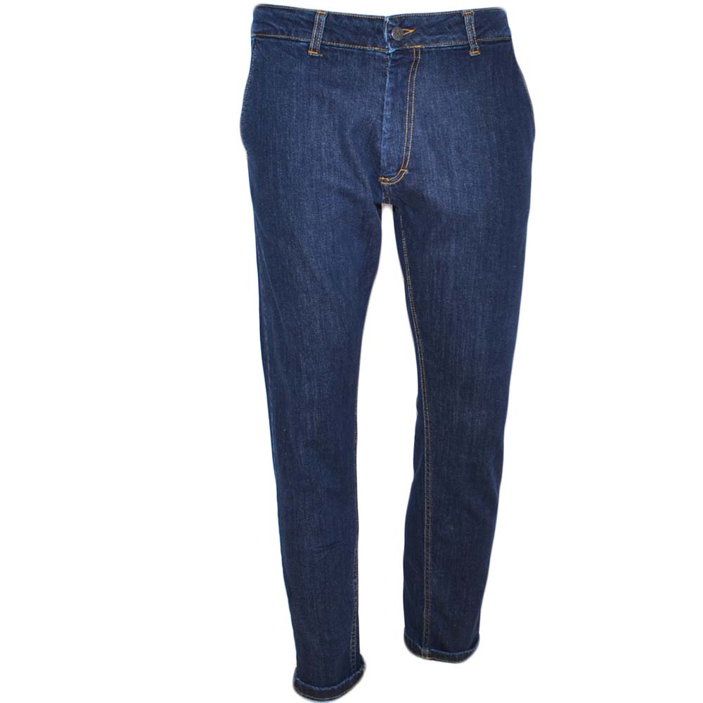 Jeans Uomo Skinny Elasticizzati: Pantaloni Leggeri E Comodi, Vita Alta, Colore Blu Marino (Taglie Da S A 3XL)