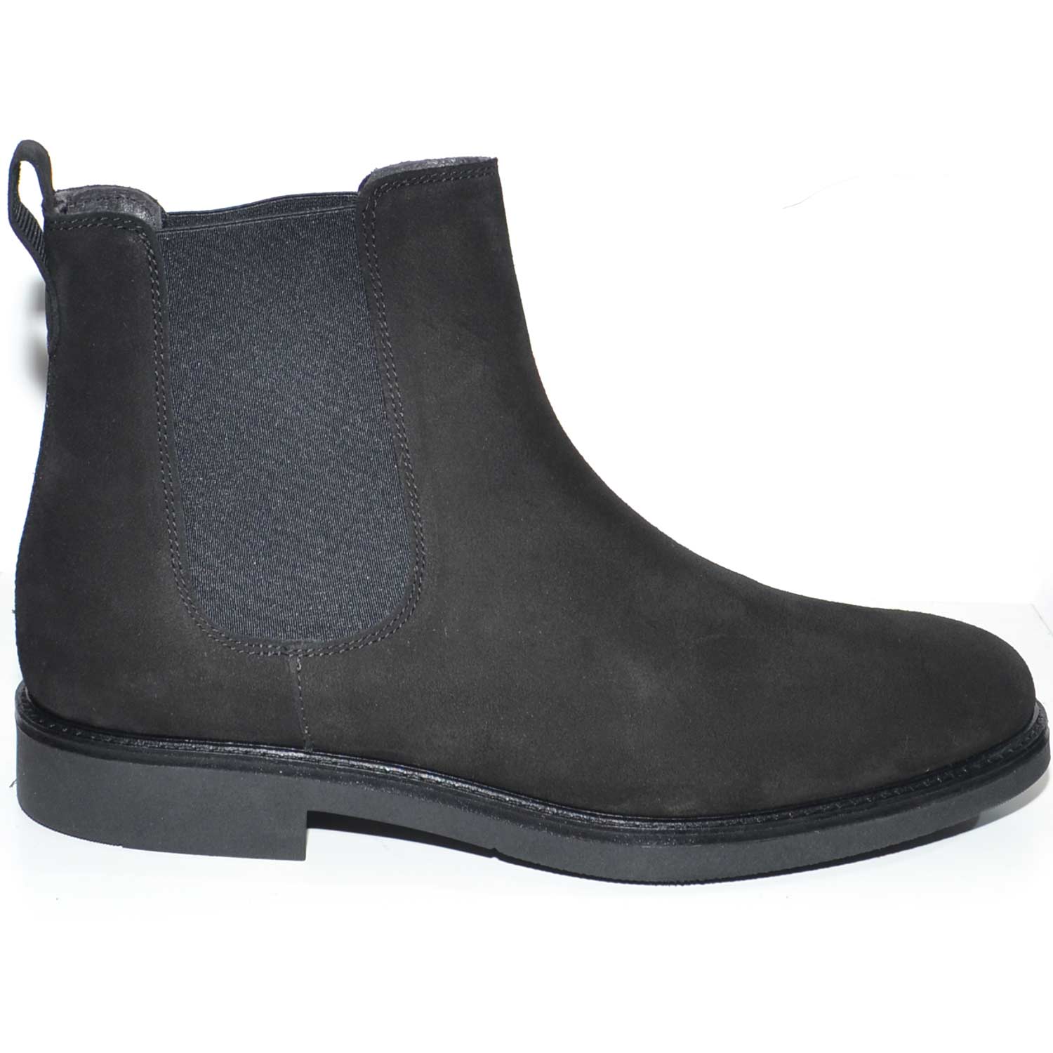 SCARPE UOMO BEATLES VERO PELLE CAMOSCIO NERO SPAZZOLATO FONDO MEM INVERNALE ANTISCIVOLO MADE IN ITALY 