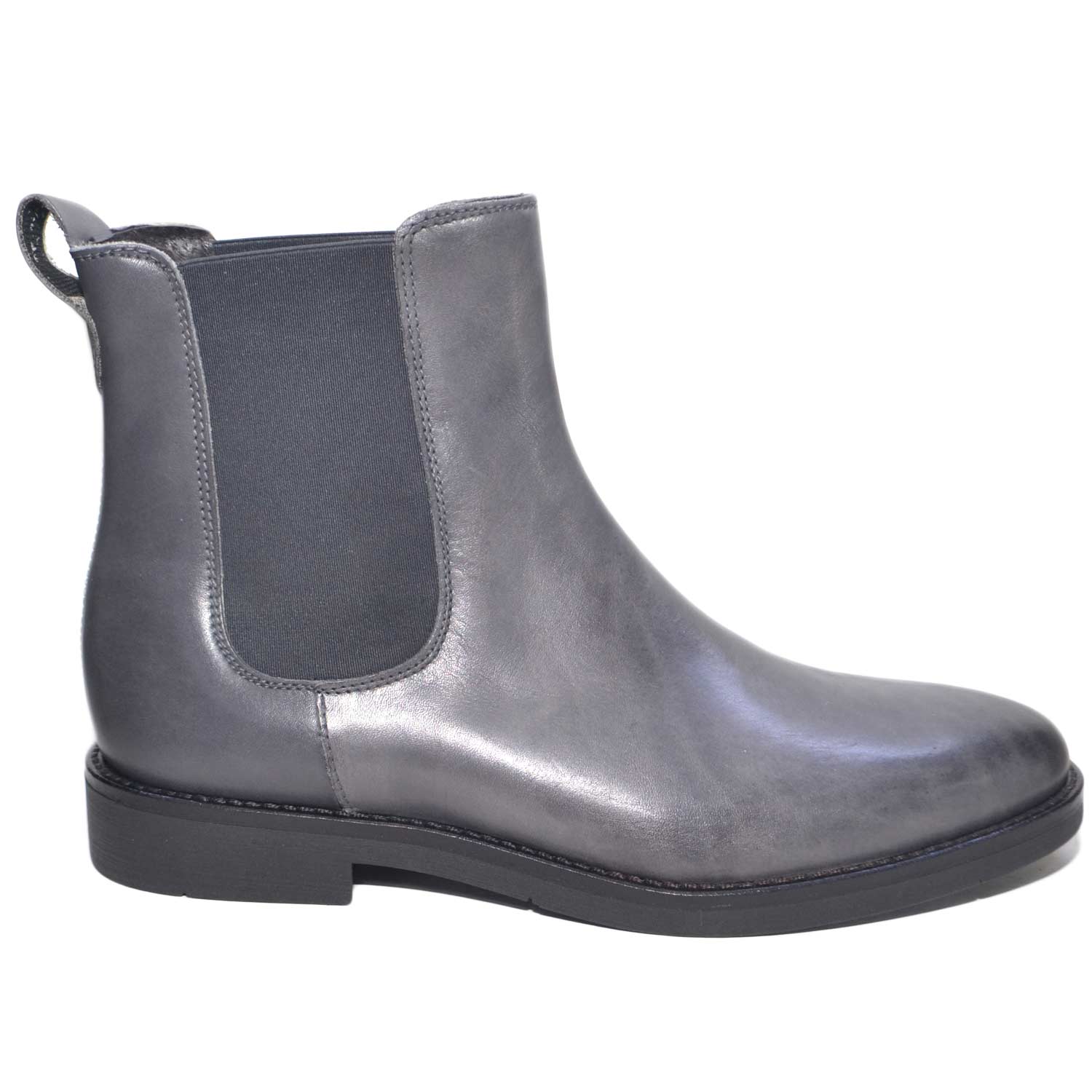 Scarpe stivali uomo beatles vera pelle nappa grigio art:b2309 fondo gomma made in italy