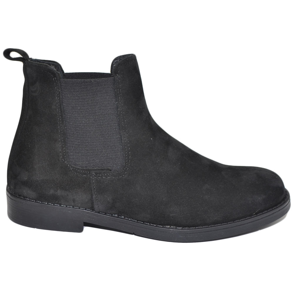 Chelsea beatles uomo stivaletto elastico in vera pelle scamosciato nero  stivaletto fondo gomma sottile made in italy uomo beatles Malu Shoes |  MaluShoes