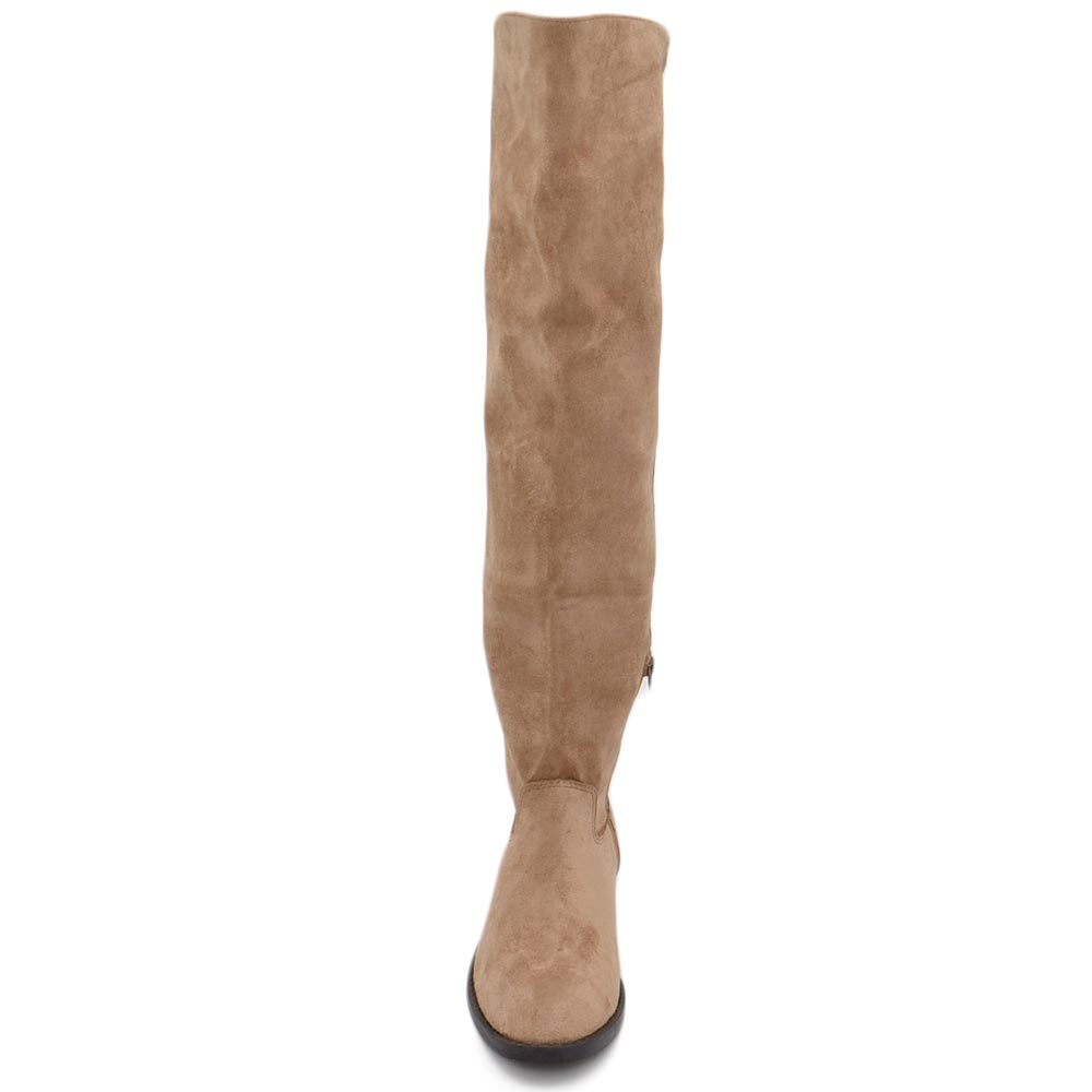 Stivali Donna Sopra Il Ginocchio Hitmars In Camoscio Morbido – Tacco 2 Cm Nero – Vestibilità Elastica E Comfort Per Tutto Il Giorno (EU 35)