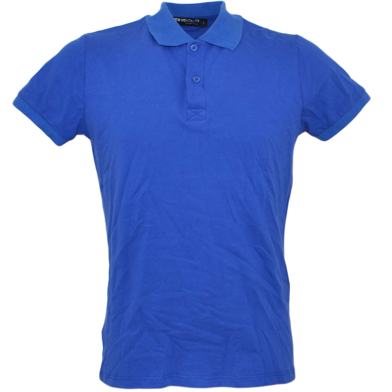 Polo maglia blu cobalto uomo in cotone con colletto a manica corta made in italy linea basic slim fit 