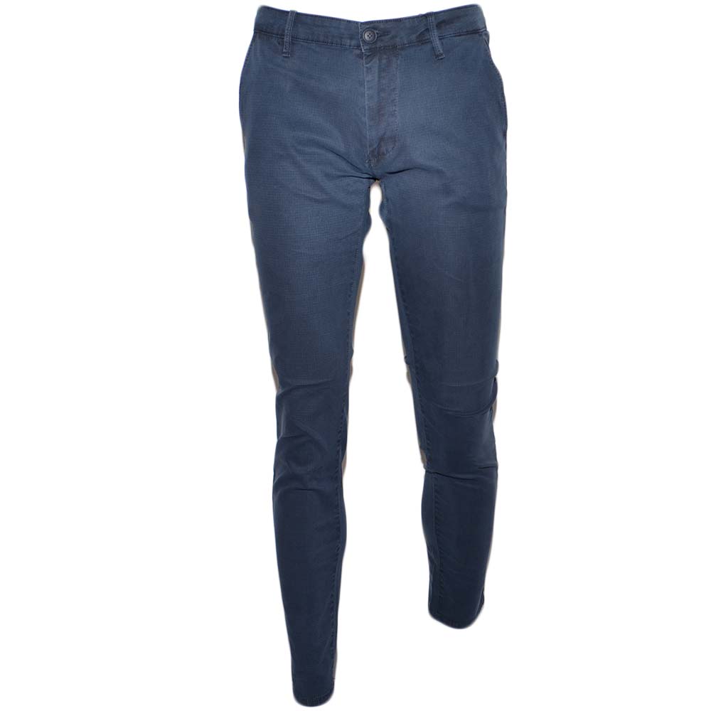 Pantalone moda uomo blu vintage cotone chino elastico colori vari classico sportivo tasca america made in italy