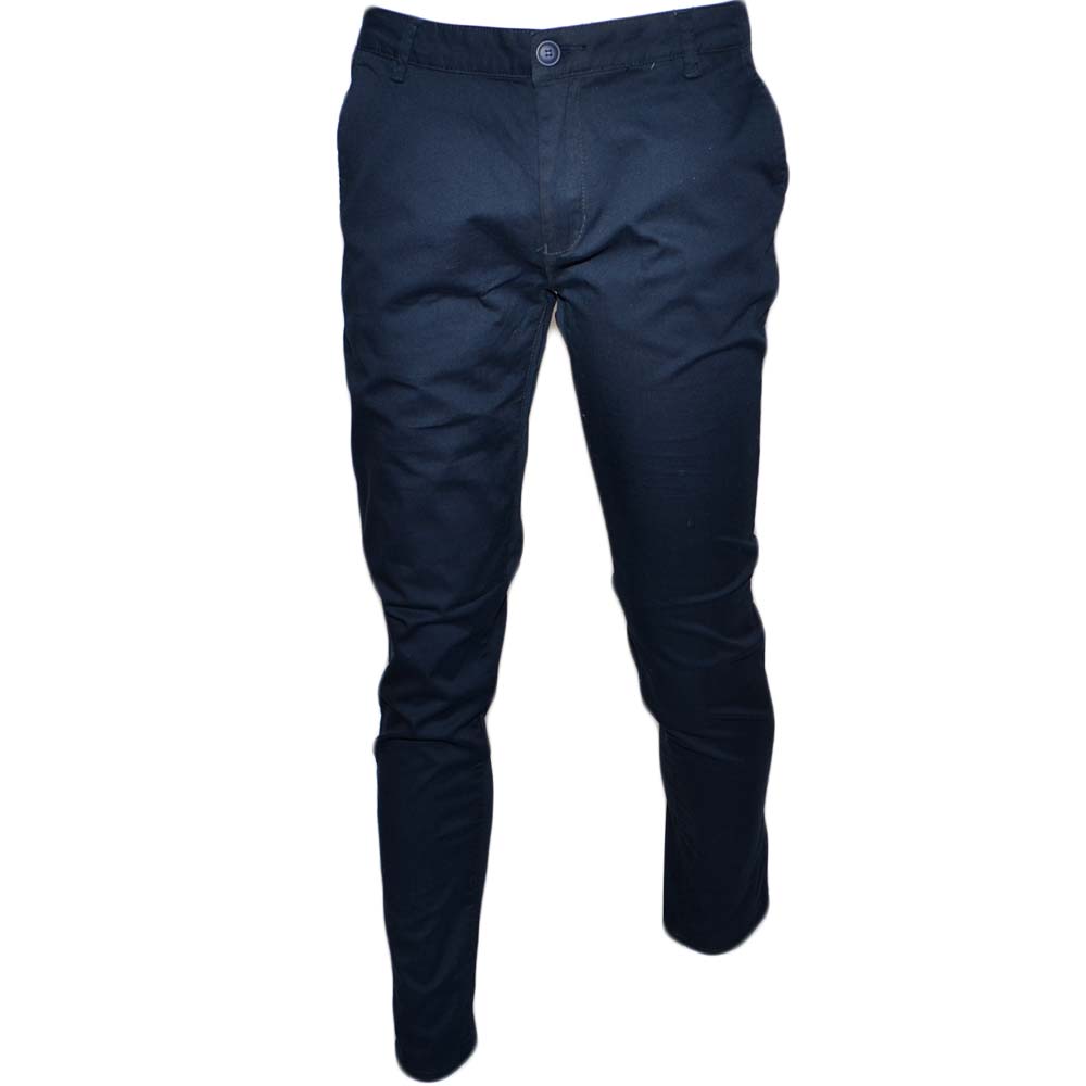 Pantalone moda uomo blu notte cotone chino elastico colori vari classico sportivo tasca america made in italy