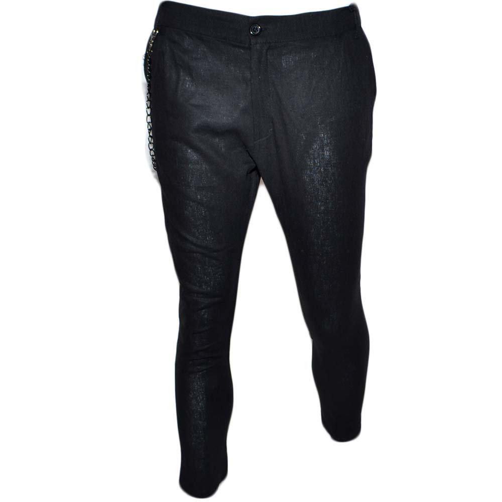 Pantalone Uomo Lino Tinta Unita Panta Tuta Camel Tasca America Cavallo Basso ...