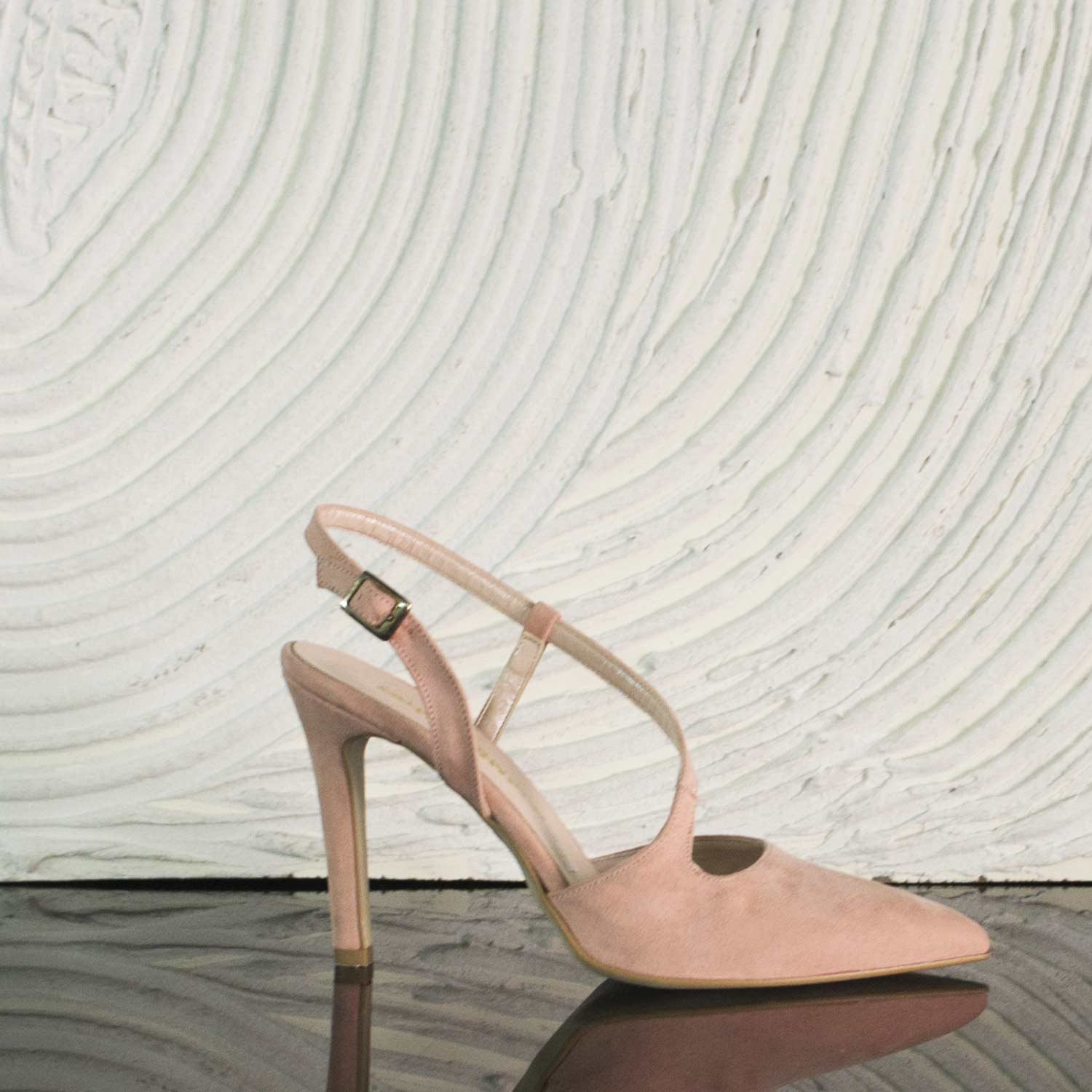 Scarpe donna girl alte decollete camoscio rosa cinturino tacco alta moda