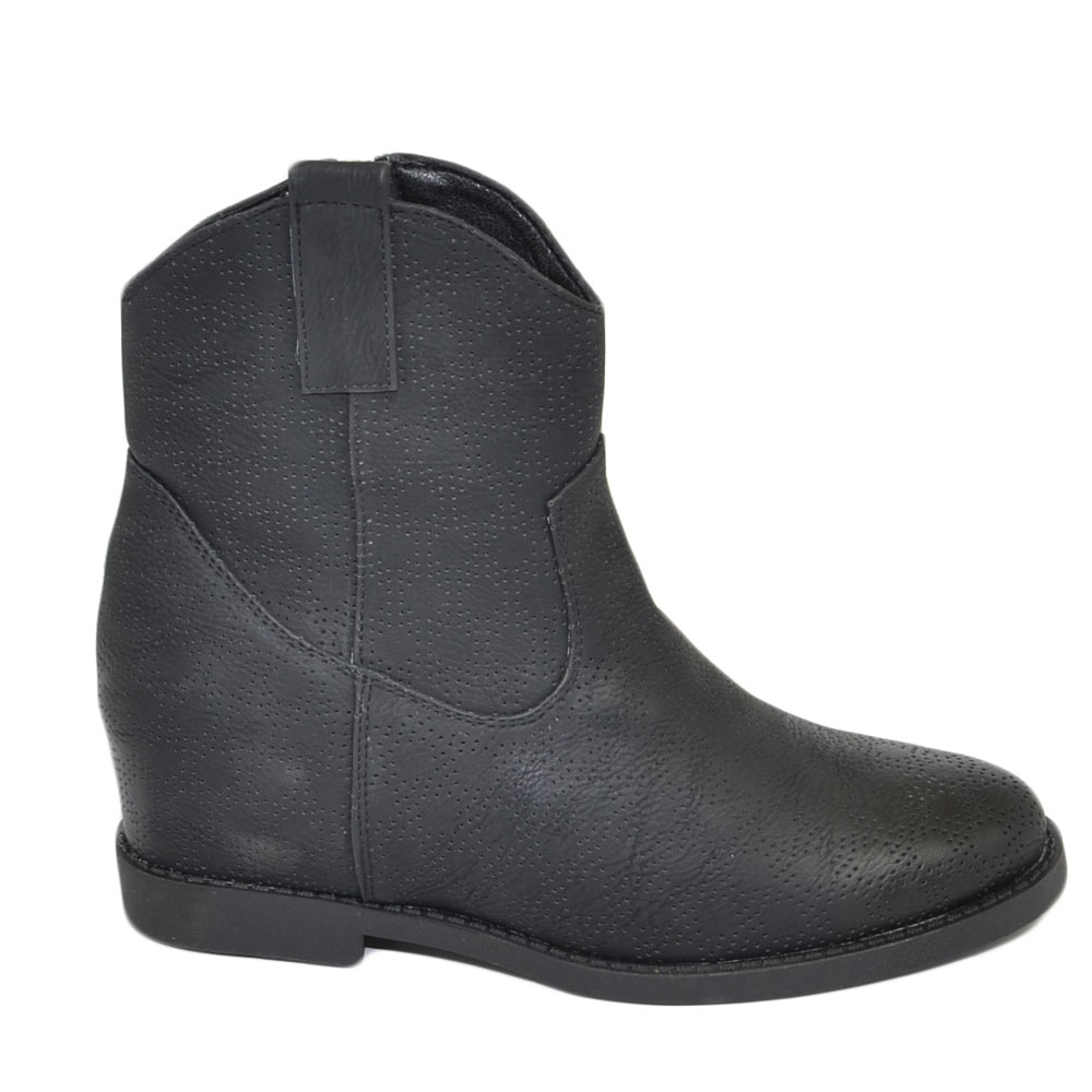 STIVALETTI NERI DONNA Tronchetti Scamosciati Scarpe Con Zeppa E Plateau  Camoscio EUR 32,90 - PicClick IT