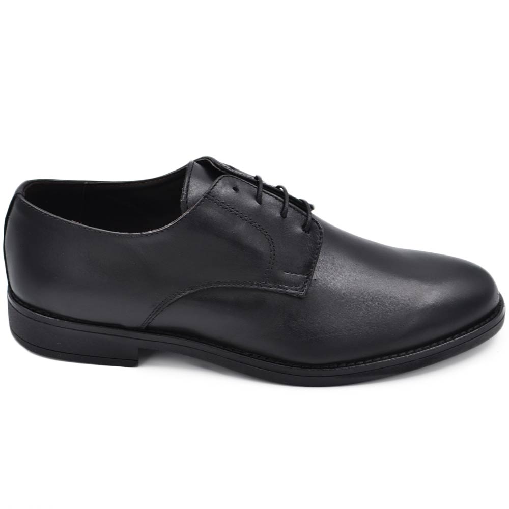 Scarpe uomo francesina inglese vera pelle abrasivata nera made in italy fondo gomma con antiscivolo chiusura con lacci