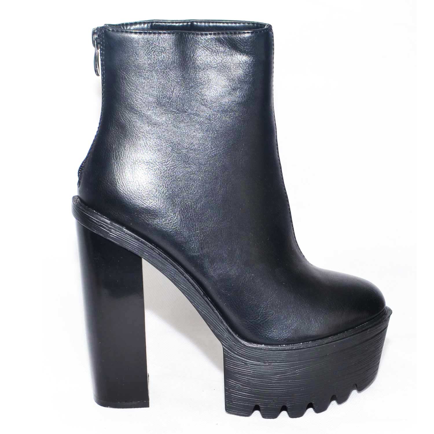 scarpe donna tronchetto donna linea glamour con plateau alto e tacco carrarmato roccia antiscivolo