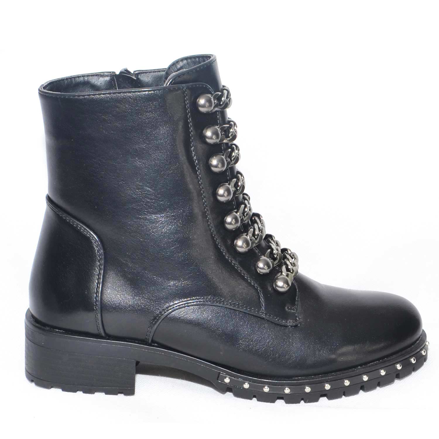 Primigi Stivaletti 4874500 Bambina - Pelle E Zip Laterale - Suola 2cm - Sottopiede In Pelle Estraibile