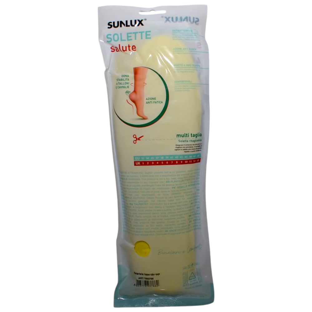 Soletta salute SunLux azione antifatica dona stabilita a talloni e caviglie ritagliabile nero