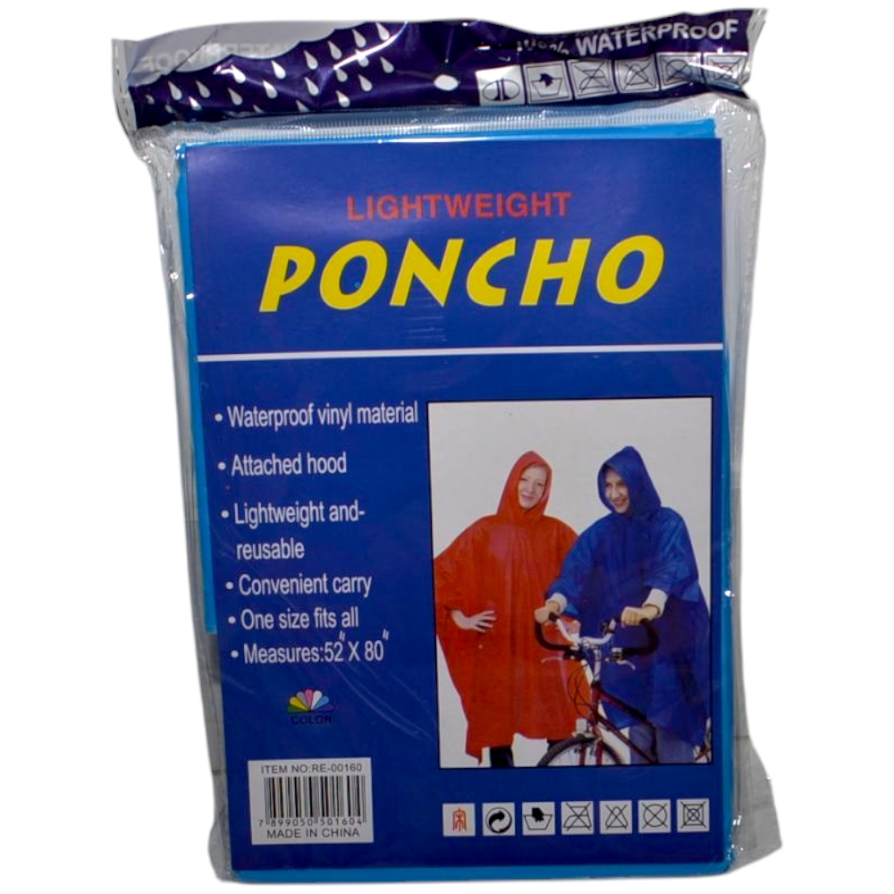 Poncho Impermeabile per adulti riutilizzabile raincoat BLU.