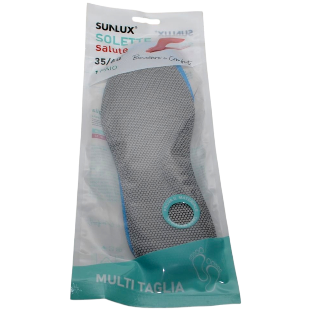 Soletta salute SunLux azione antifatica dona stabilita' a talloni e caviglie ritagliabile blu e grigio