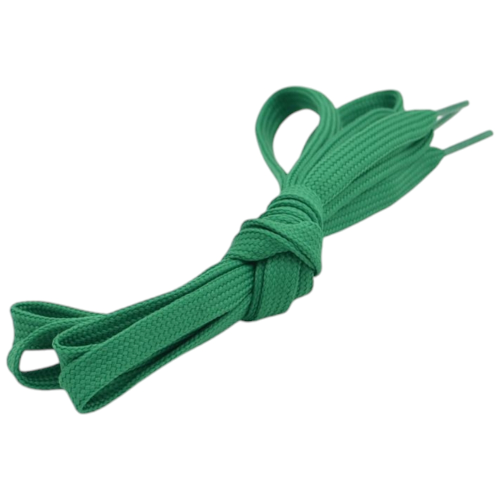 Lacci scarpe 8 mm piatti per sneakers verde comodi resistenti.