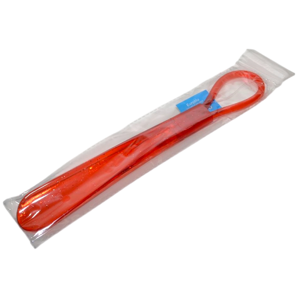 Calzascarpe plastica corto 18.5 cm con manico arancione glitter comodo facile da usare