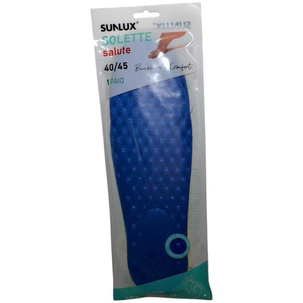 Soletta salute SunLux azione antifatica dona stabilita' a talloni e caviglie ritagliabile blu