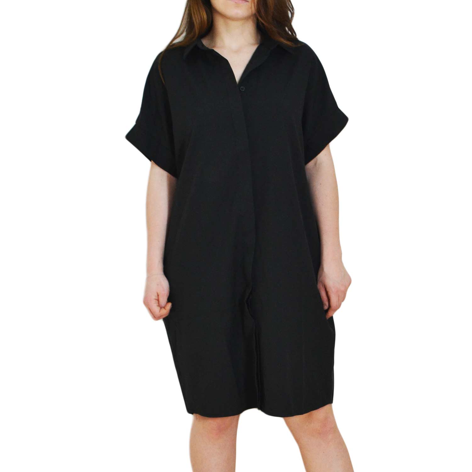 Donna Vestito Estivi Camicia Vestito Eleganti Corto Manica a tre quarti Casual Solido Sciolto Estivo Spiaggia Busine