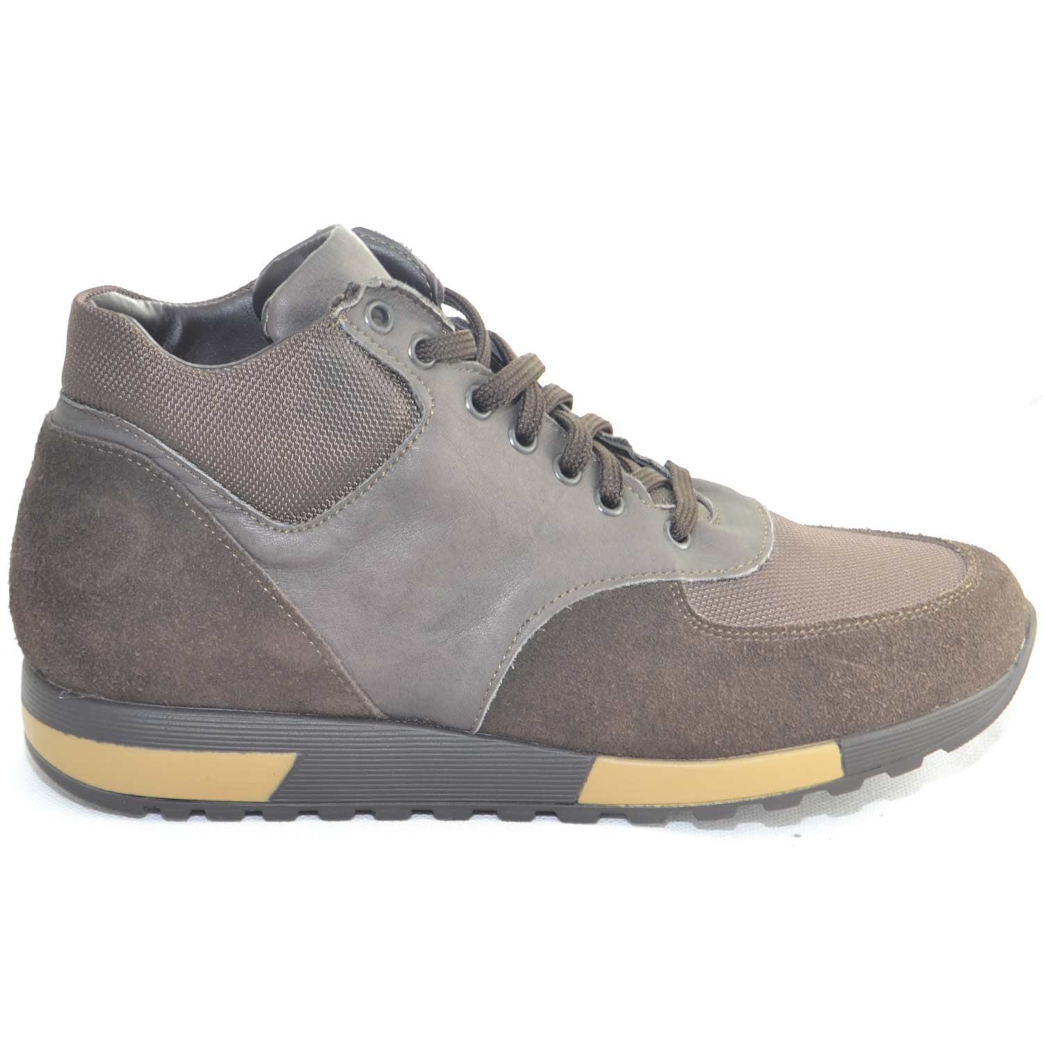 Stivaletto scarpe uomo made in italy in vera pelle scamosciata e microfibra impermeabile linea comfort 