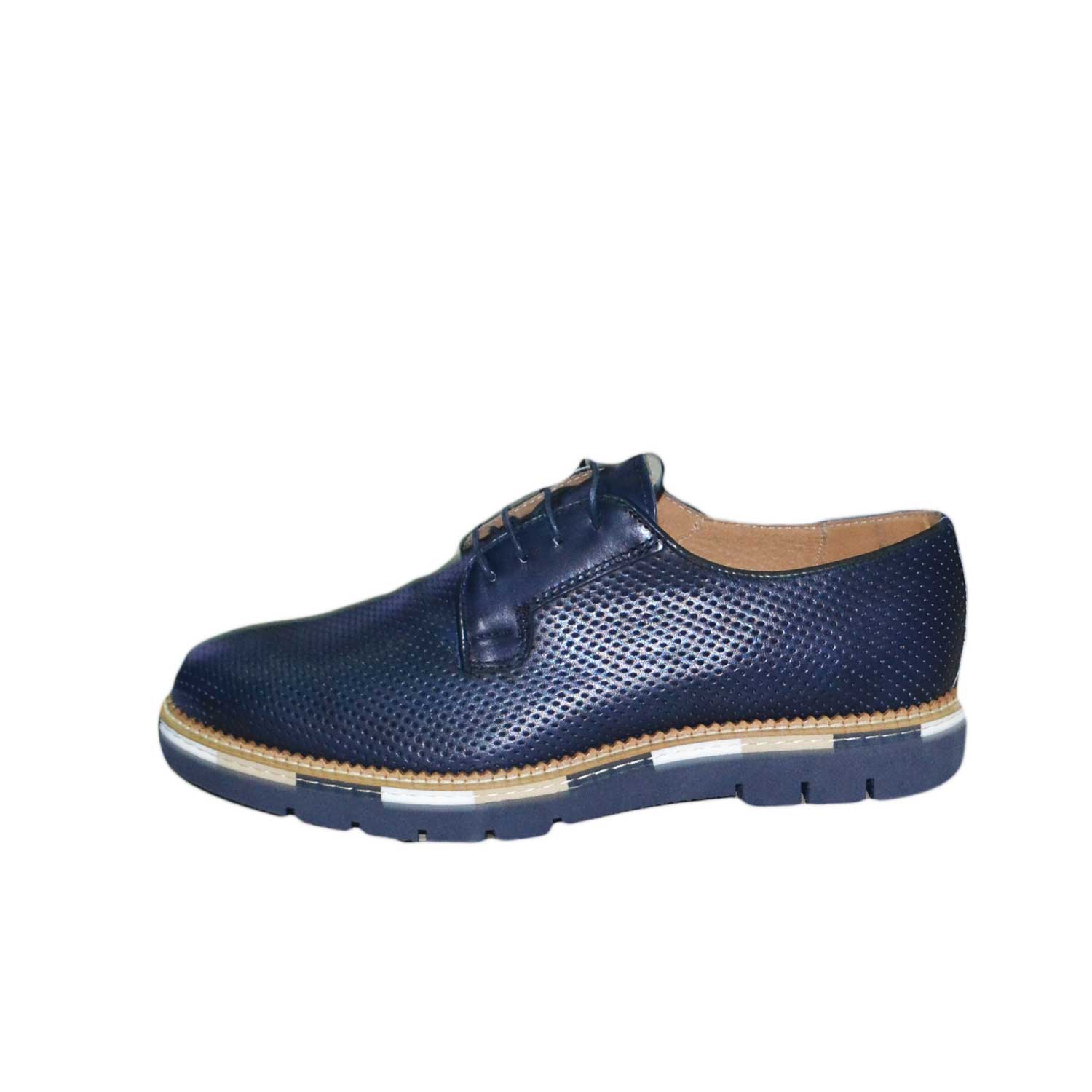 Scarpe uomo microforato stringate vera pelle made in italy fondo marechiaro moda comfort