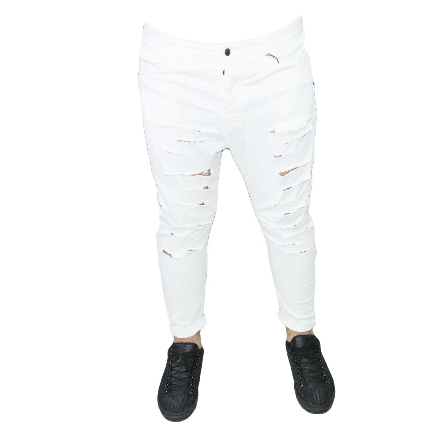 art 22M Jeans uomo strappi bianco moda tendenza 
