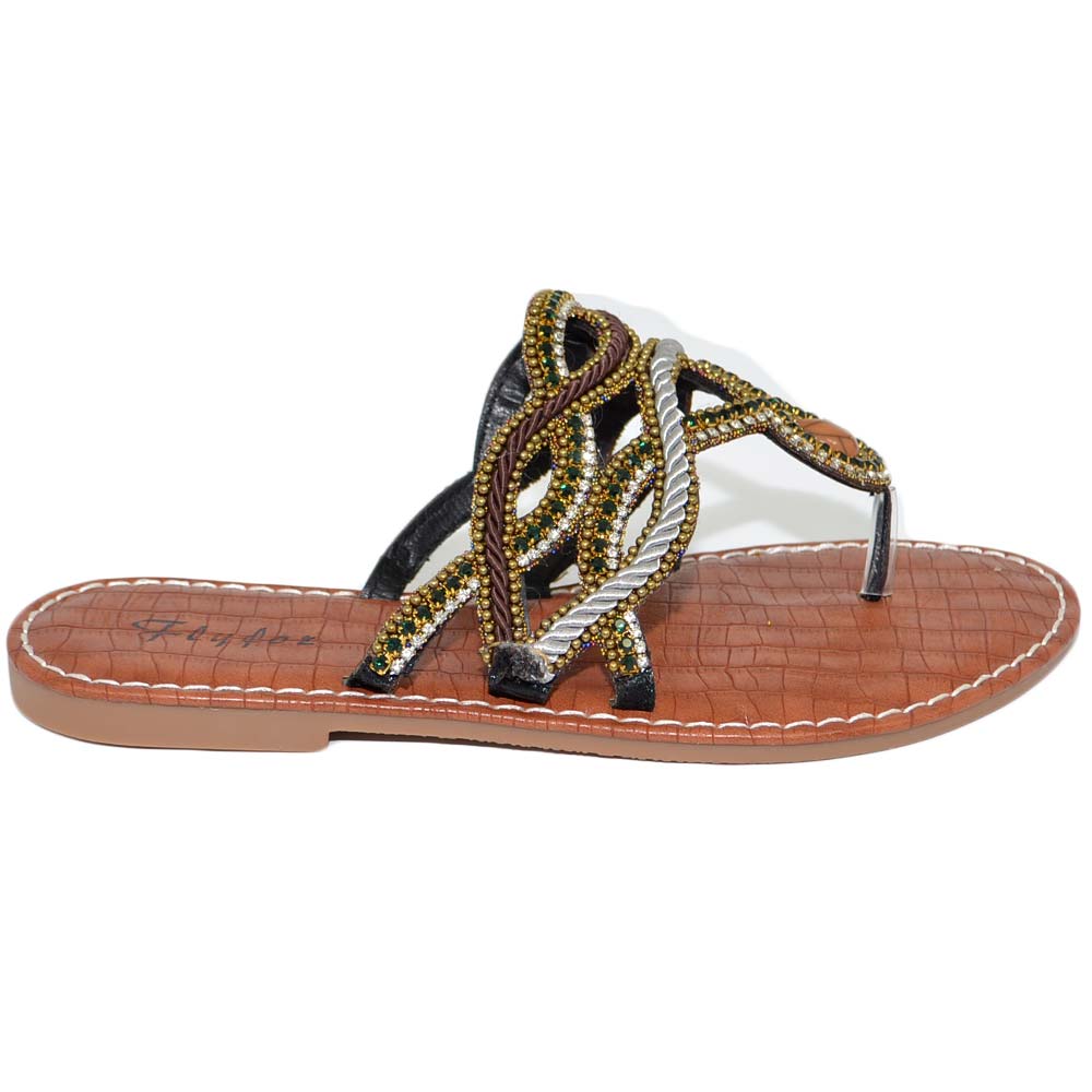 CUSHIONAIRE Sandali Infradito Cora Donna - Piatti E Comodissimi Con Soletta Memory Foam - Pelle Vegana E Larghezze Speciali - Leopard 38 EU