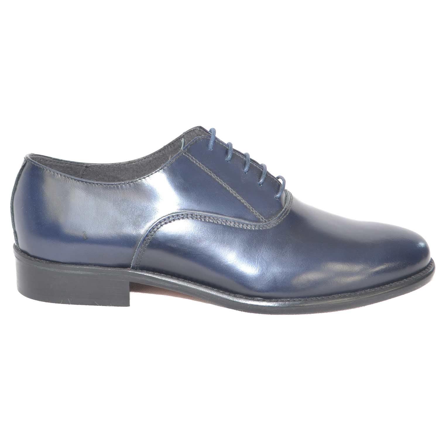 Scarpe uomo francesina blu pelle lucida fondo cuoio antiscivolo blu  stringhe genuine leather classico cerimonia uomo classiche Malu Shoes |  MaluShoes