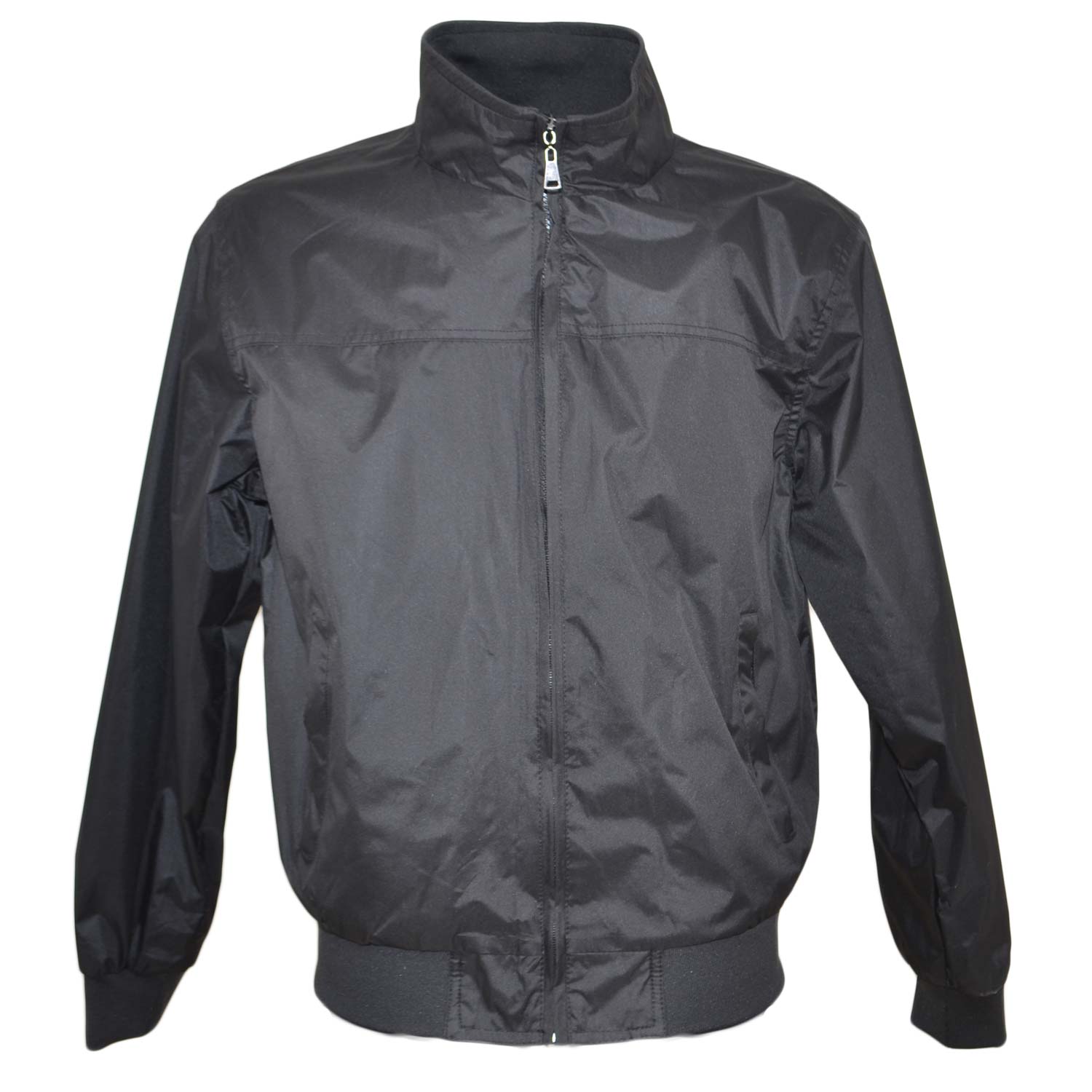 Giubbotto giacca uomo nero paravento con zip frontale impermeabile con elastico in vita da professionista basic