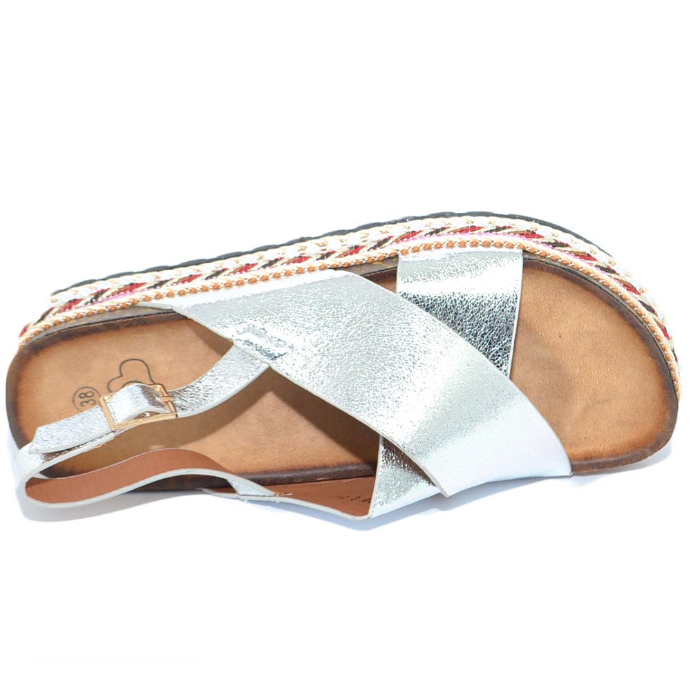 Sandali Bassi Donna M&amp;S Collection Scintillanti Nero/argento, Ballerine Con Fibbia