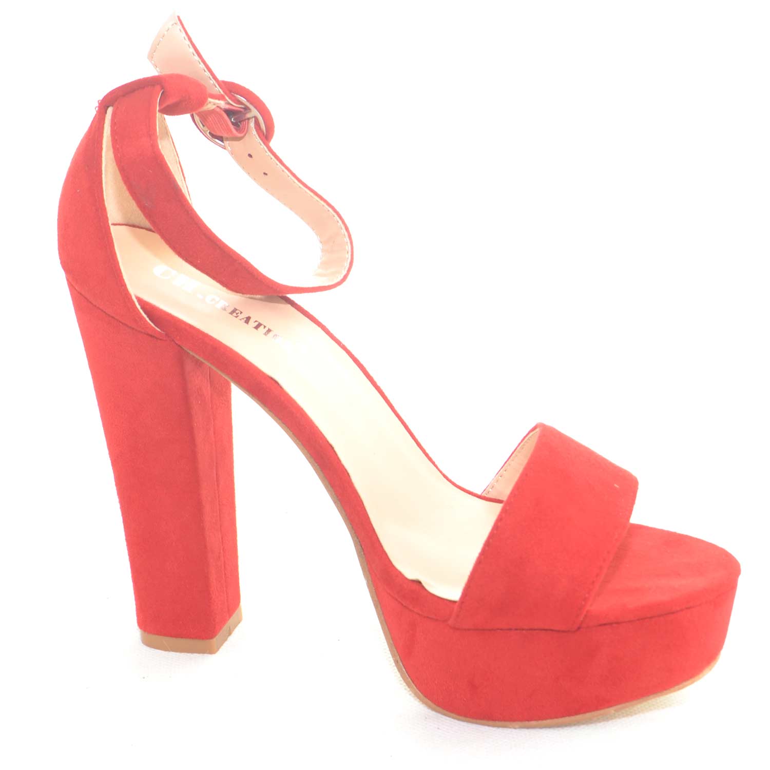 Sandalo con tacco alto e plateau allacciato alla caviglia color ROSSO  estate 201 | eBay