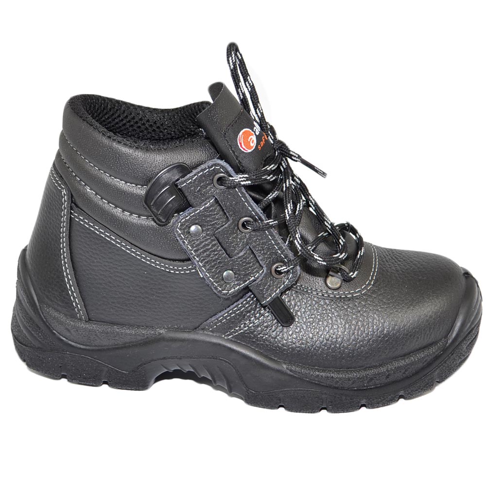 Scarpe da lavoro uomo antinfortunistiche alte stivaletto pelle nero  antiscivolo aggrappante puntale acciaio resistente uomo scarpe  antinfortunistiche Malu Shoes