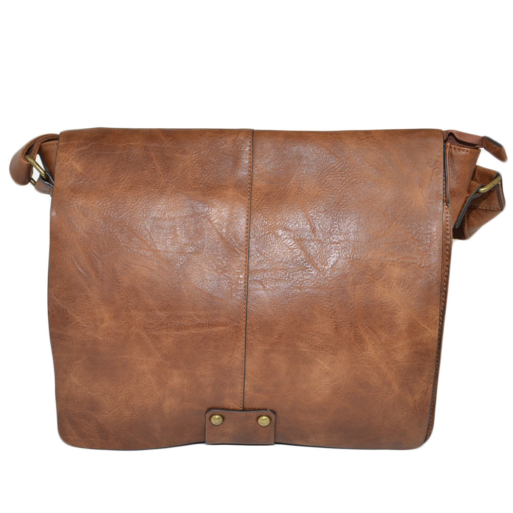 Borsello borsa Uomo Marsupio a Tracolla marrone con 3 scompartimenti comodo clip casual porta tutto