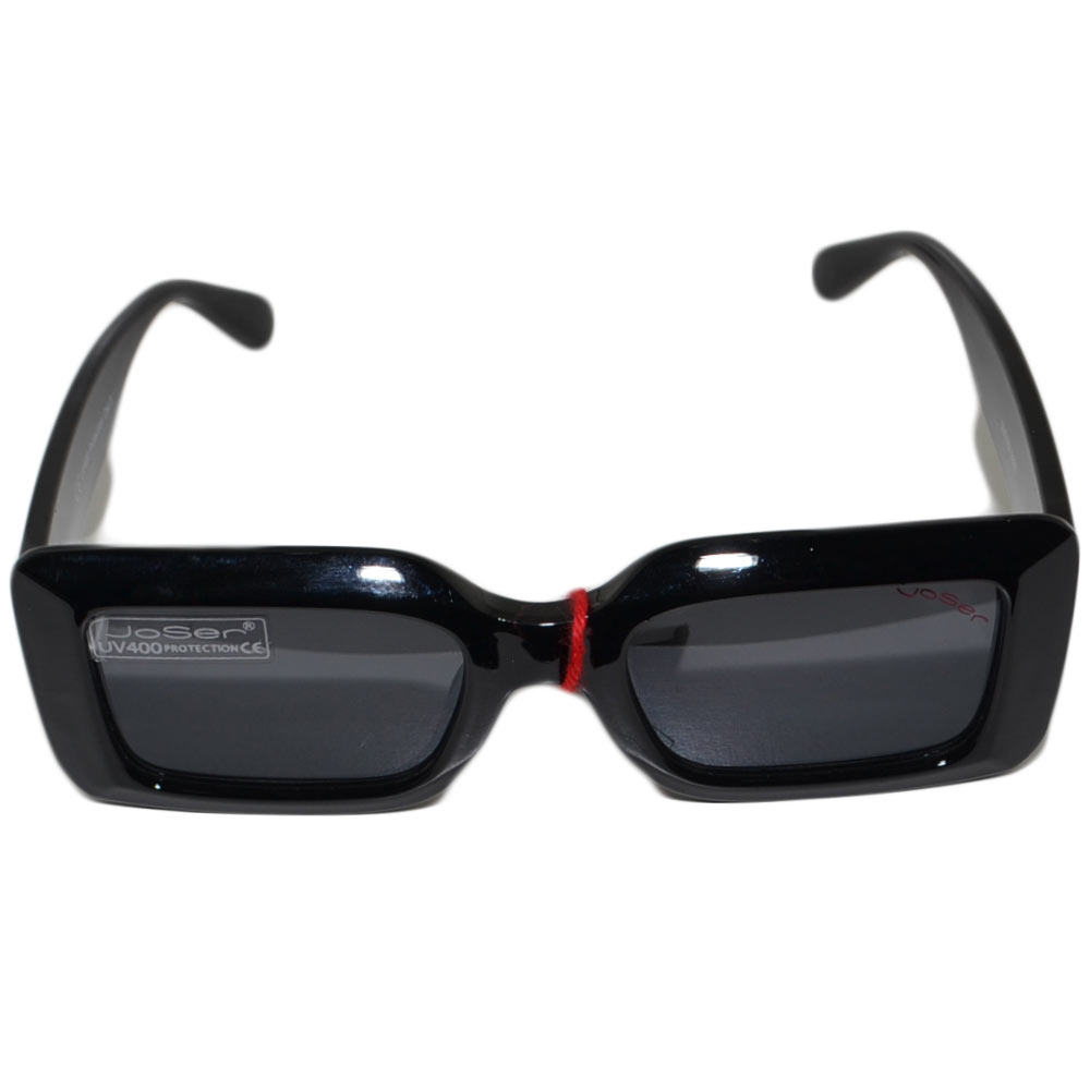 OCCHIALI DA SOLE DONNA SUNGLASSES QUADRATA IRREGOLARE NERA MONTATURA LEGGERA MODA GIOVANE