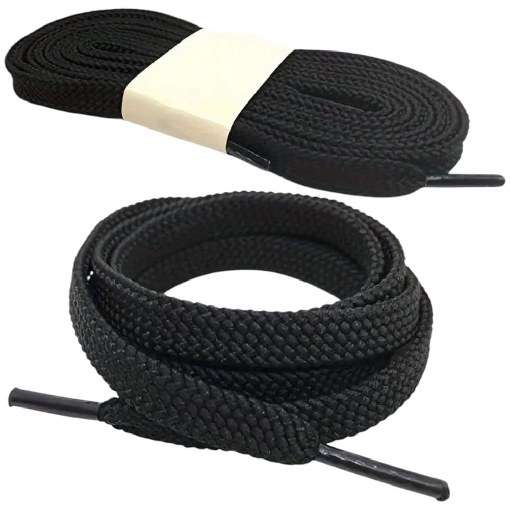 Lacci scarpe 8 mm piatti per sneakers nero comodi resistenti
