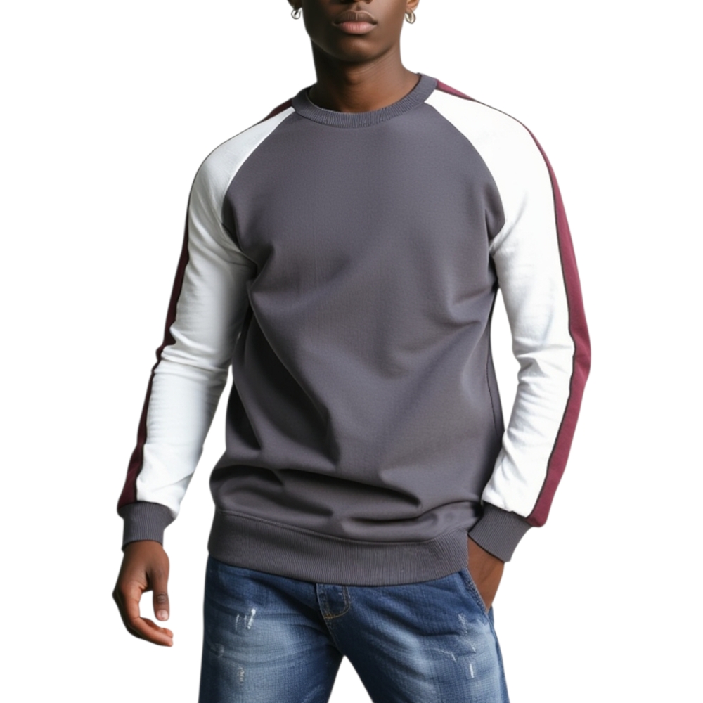 Felpa multicolor con strisce bordeaux  art.53454 made in italy moda collezione autunno inverno