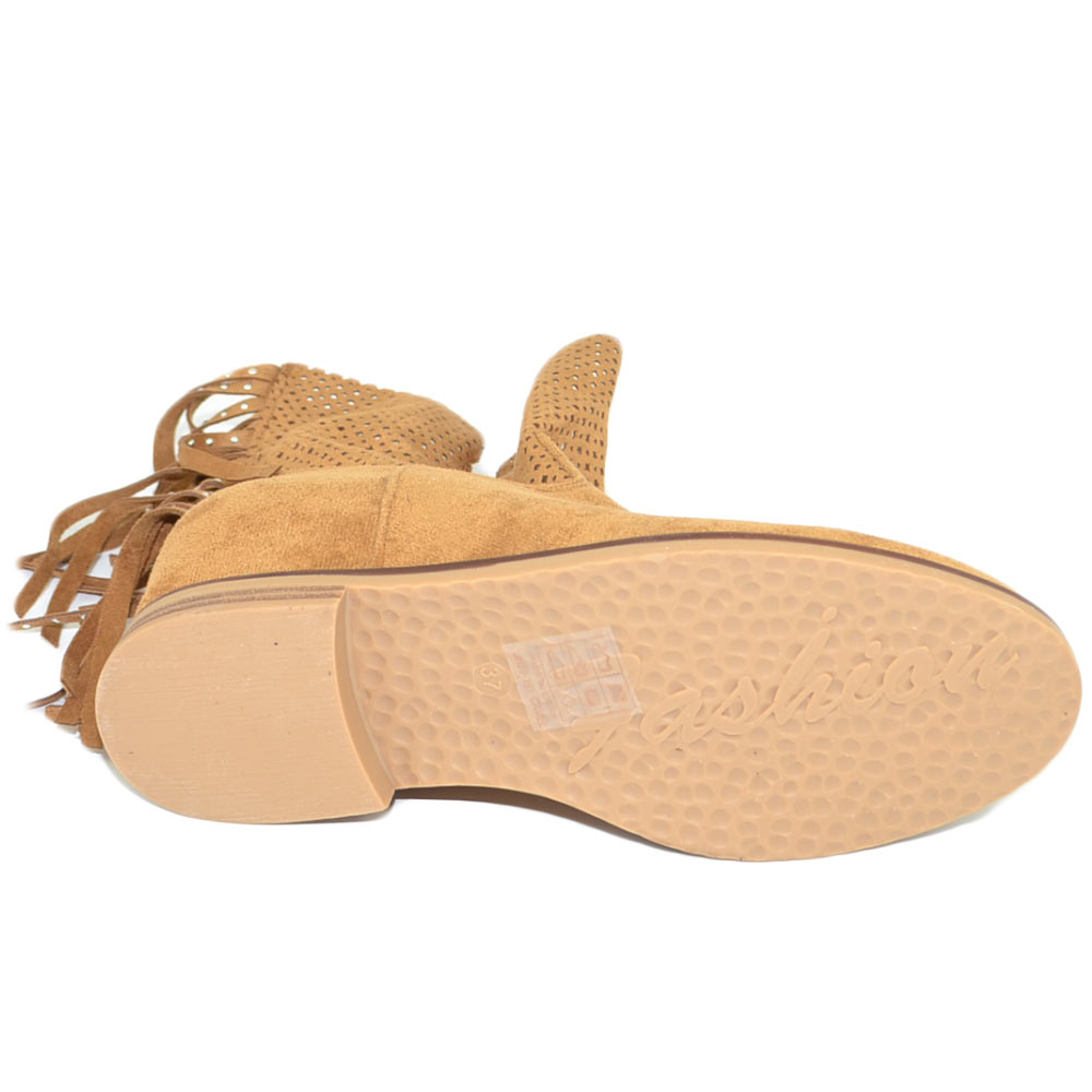 AJVANI Stivaletti Donna In Morbida Pelle Con Zeppa Media 7 Cm – Colore Numero 3, Taglia 36