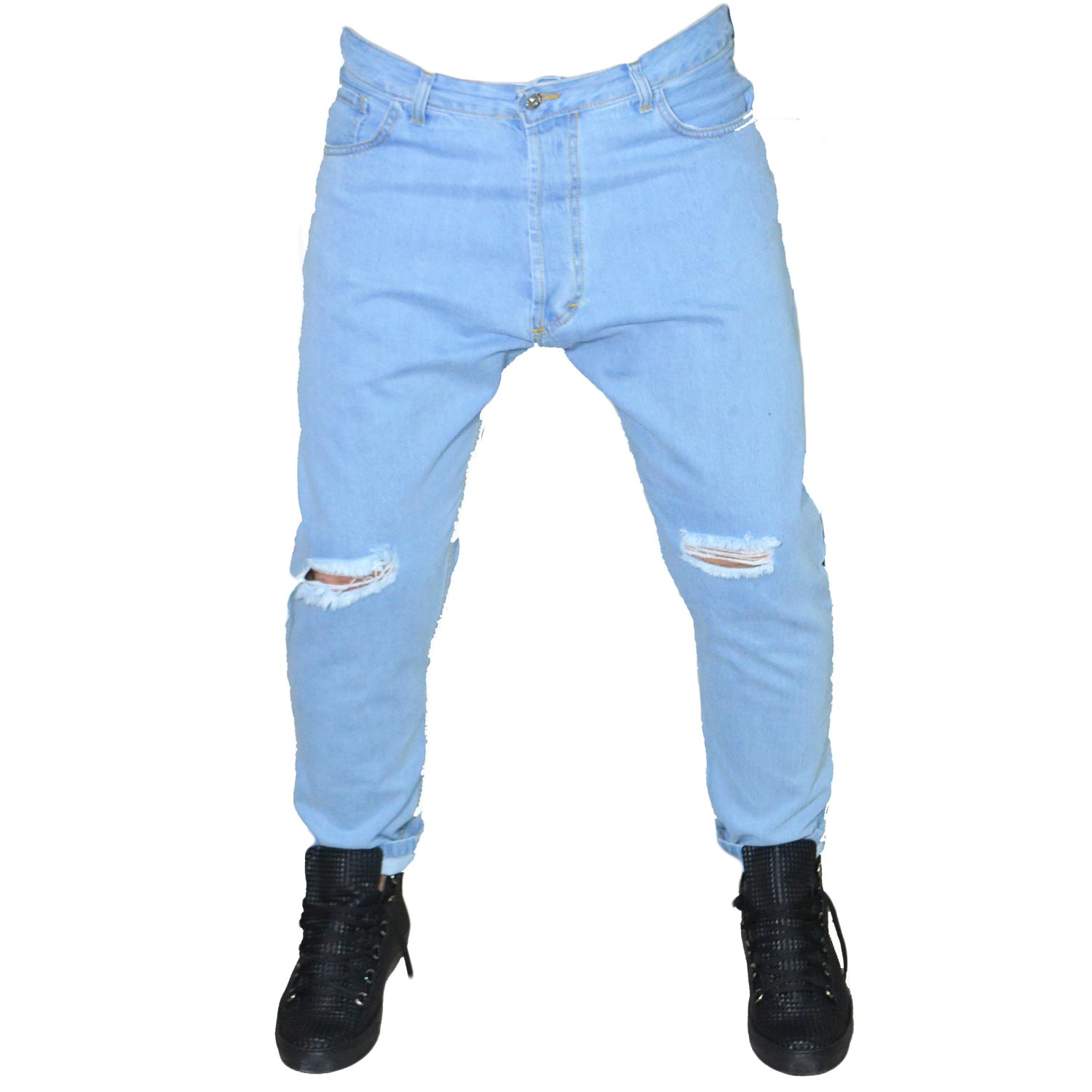 Acy Strappi Cavallo Basso 100% Cotone Lavaggio Chiaro uomo jeans