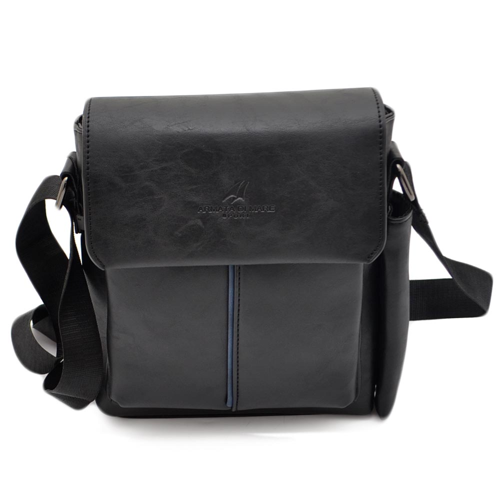 Borsa tracolla uomo borsello Armata di mare rettangolare nero 3  scompartimenti e zip capiente viaggio lavoro porta tutto uomo borse  tracolla business ARMATA DI MARE