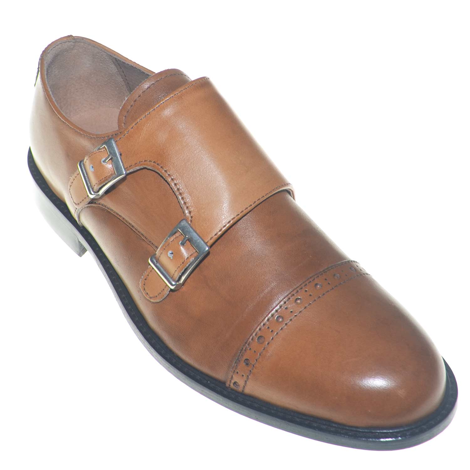 Scarpe Derby Uomo In Pelle Con Doppia Fibbia - Eleganti Casual Per Matrimonio E Ufficio, Taglie 37-48 - Foto 7