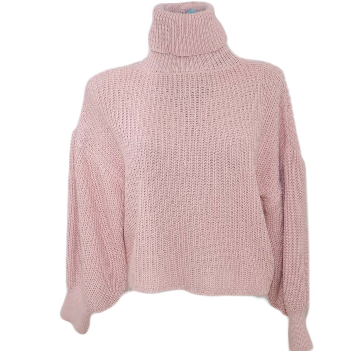 Maglia Donna A Collo Alto - Cotone Elasticizzato, Maniche Lunghe, Stile Maglioncino