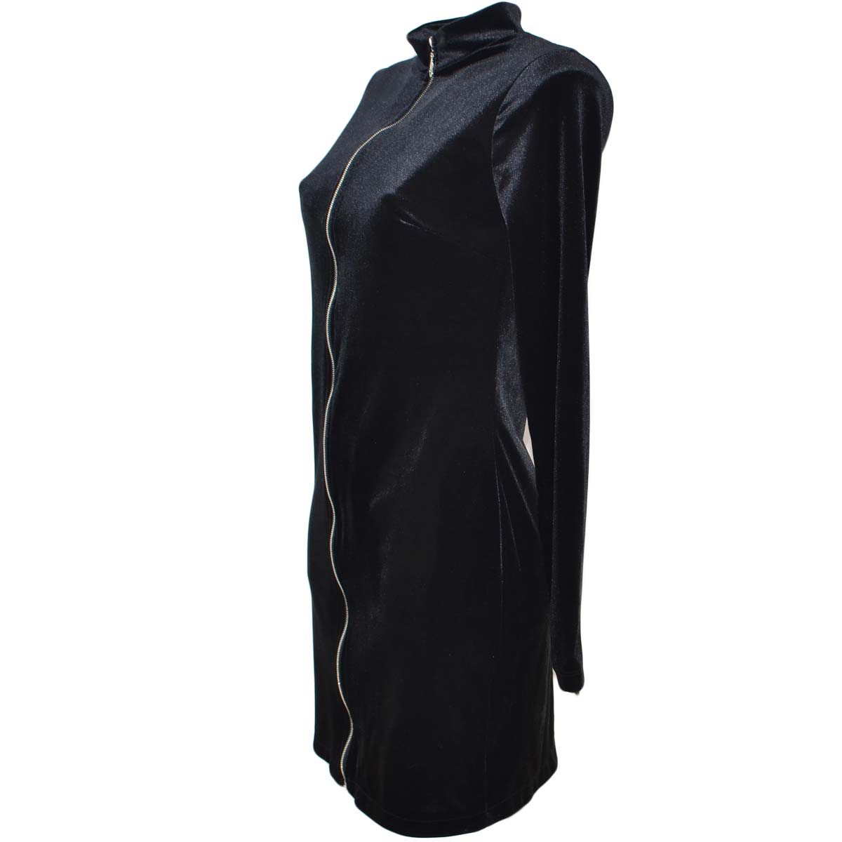 Mini Abito Nero Aderente Noir in Pizzo e Wetlook con Lacci Mini Abito Nero Aderente Noir in Pizzo e Wetlook con Lacci