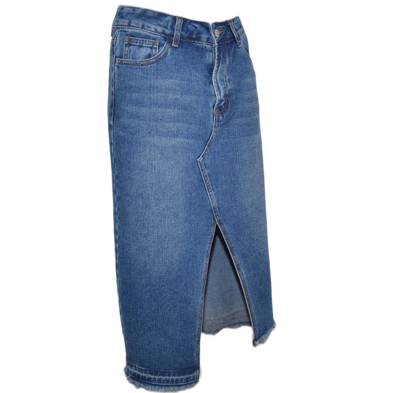 gonna da donna jeans spacco anteriore glamour estiva sexy