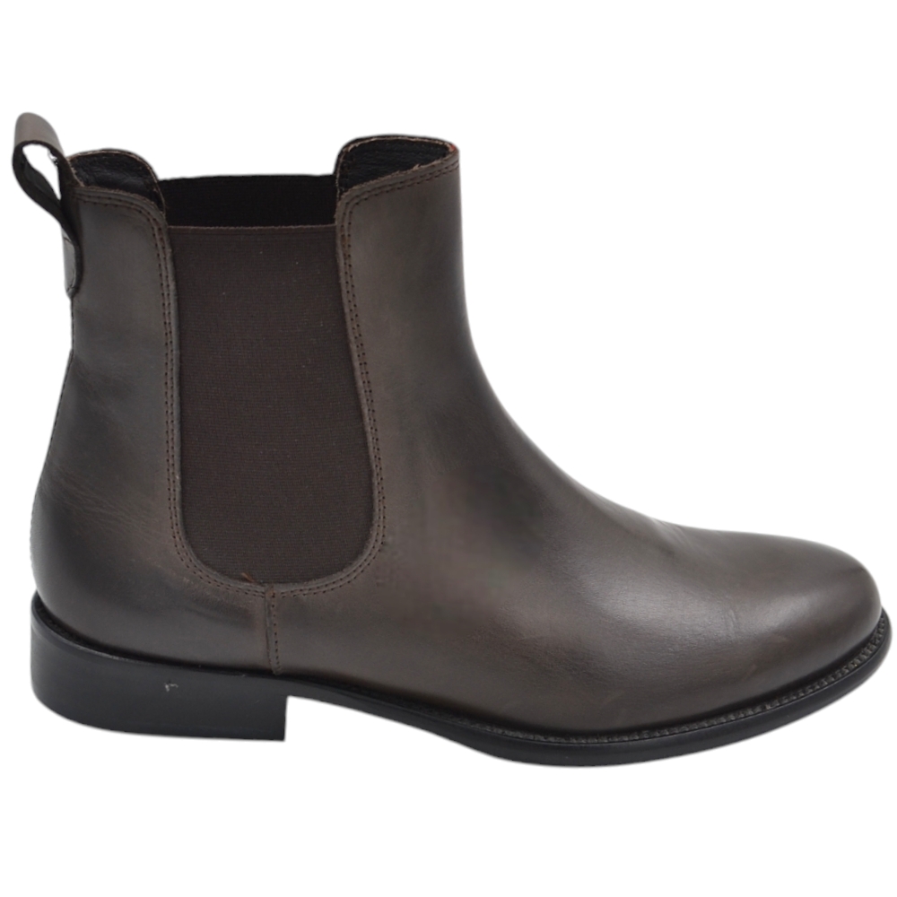 SCARPE UOMO BEATLES VERO PELLE NAPPA TESTA DI MORO SPAZZOLATO FONDO VERO CUOIO ANTISCIVOLO MADE IN ITALY