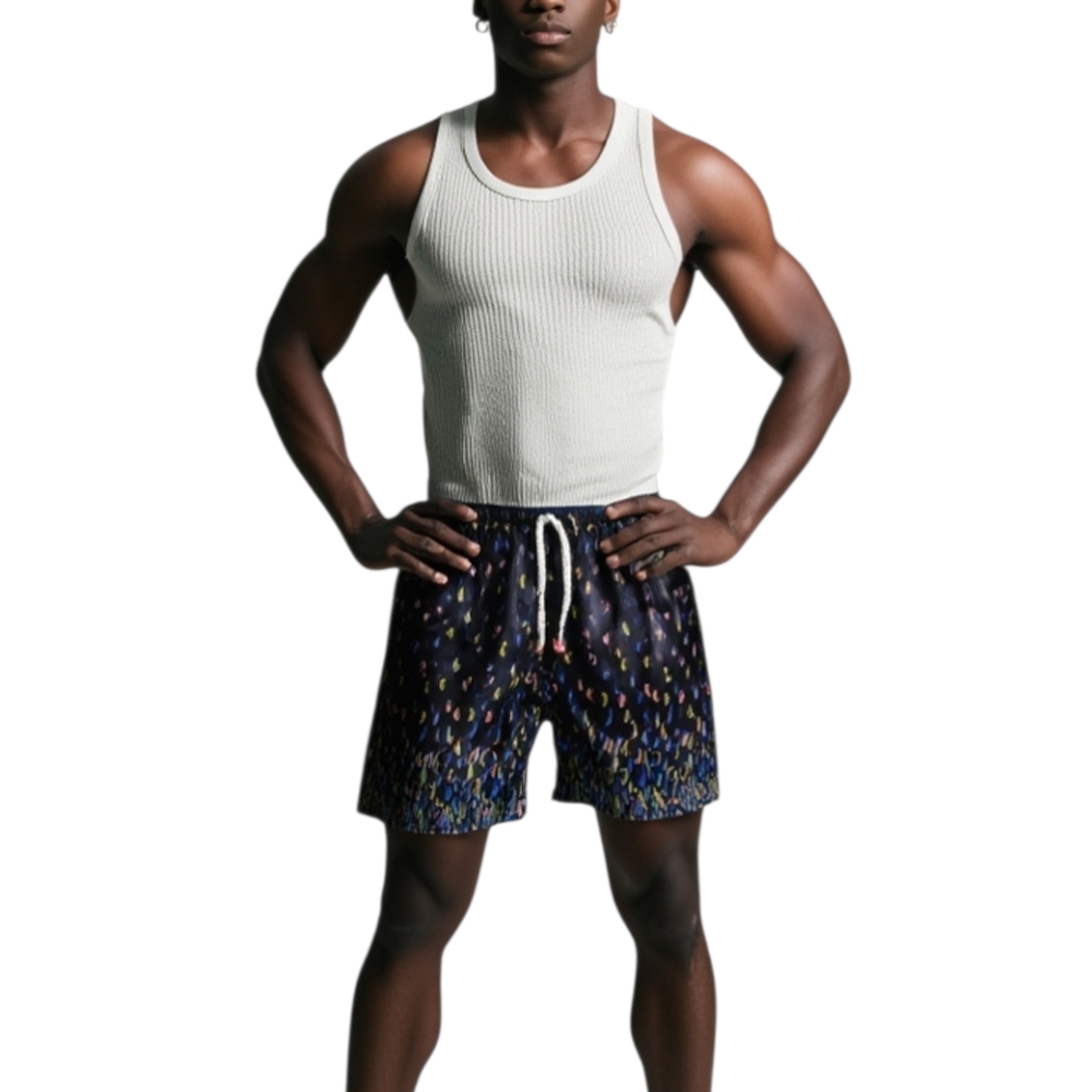 Costume mare uomo fantasia box con rete interna modello pantaloncino corto laccio made in italy asciugatura rapida.