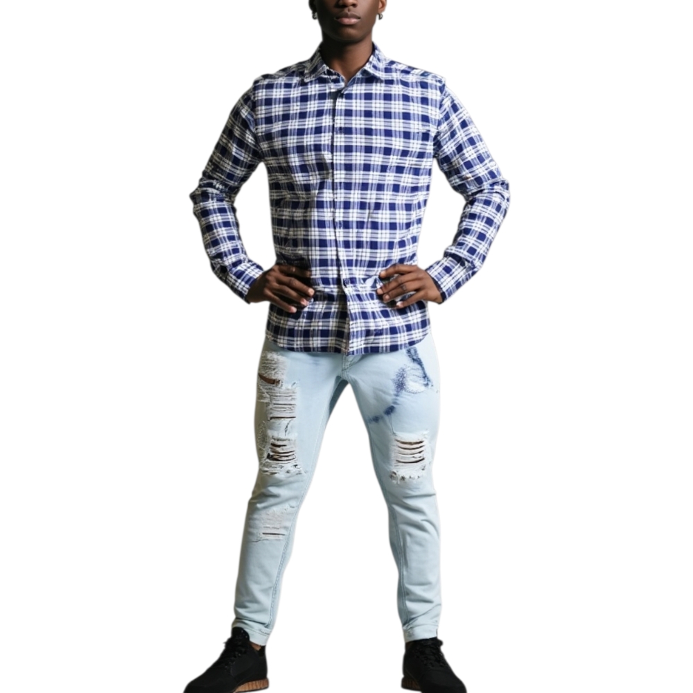 camicia coreana scozzese tessuto imbottito invernale casual made in italy moda giovanile.