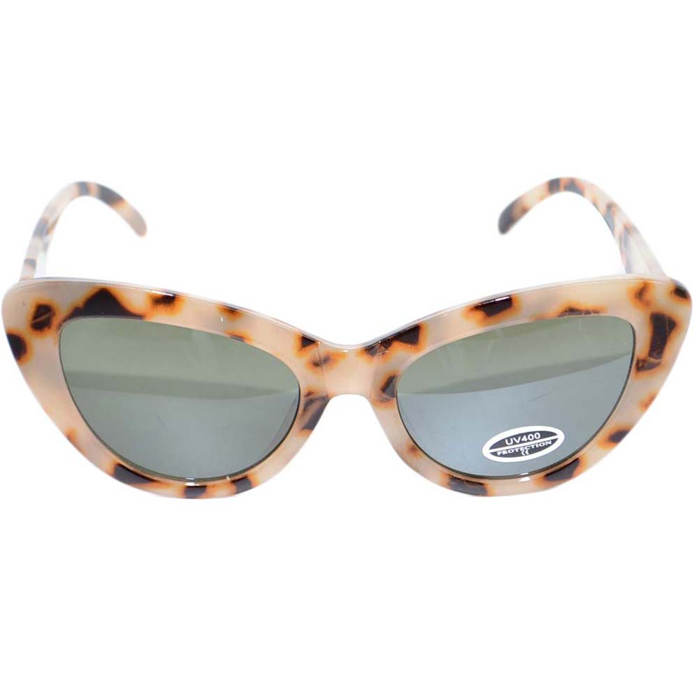 OCCHIALI DA SOLE DONNA SUNGLASSES ANNI 30 CATEYES MACULATI IN OSSO LENTE CALIBRATA MADE IN ITALY