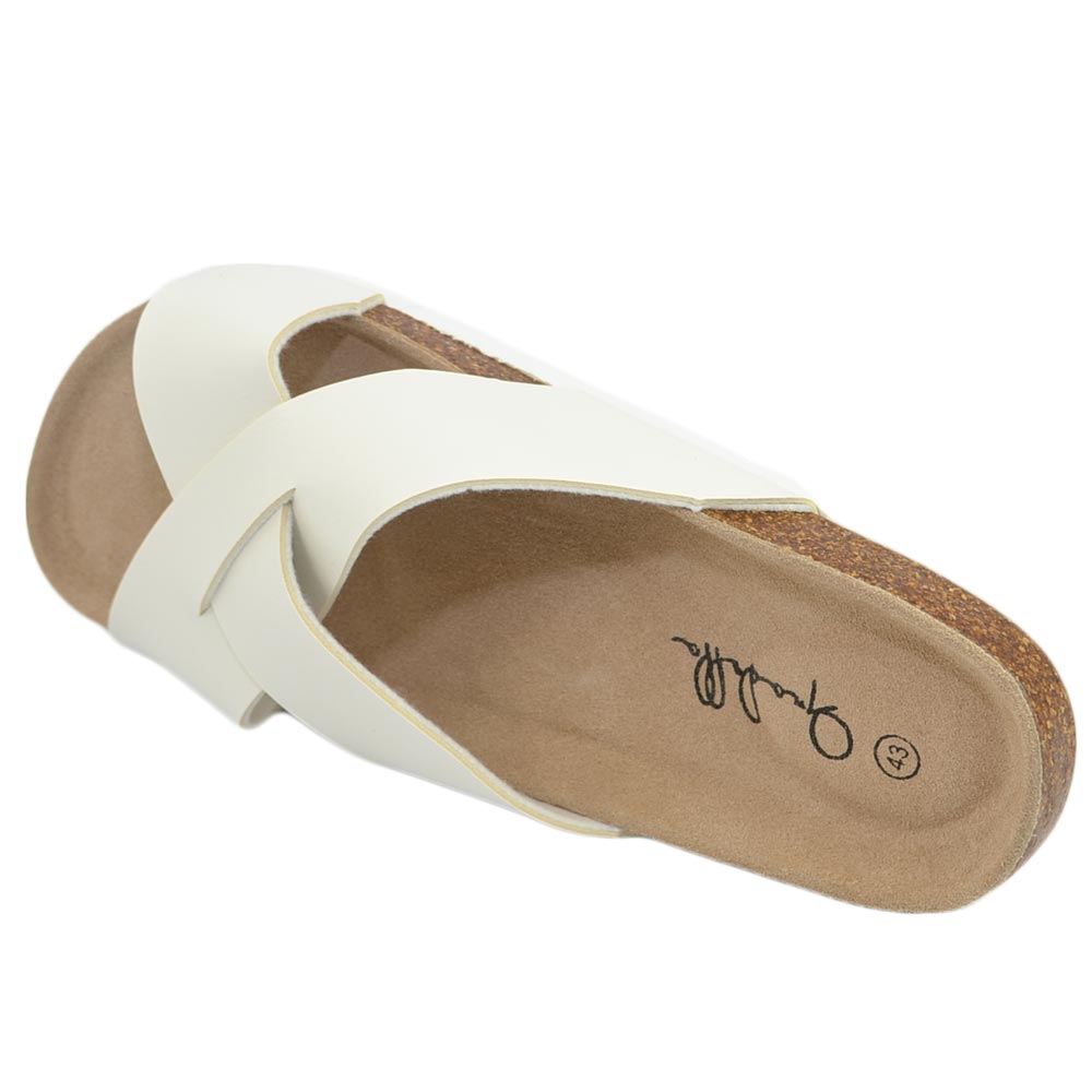 Sandalo Ibicenco La Auténtica In Pelle Unisex, Avarcas Menorquine Made In Spain, Bianco, Taglia 40 EU. Perfette Per L'Estate.