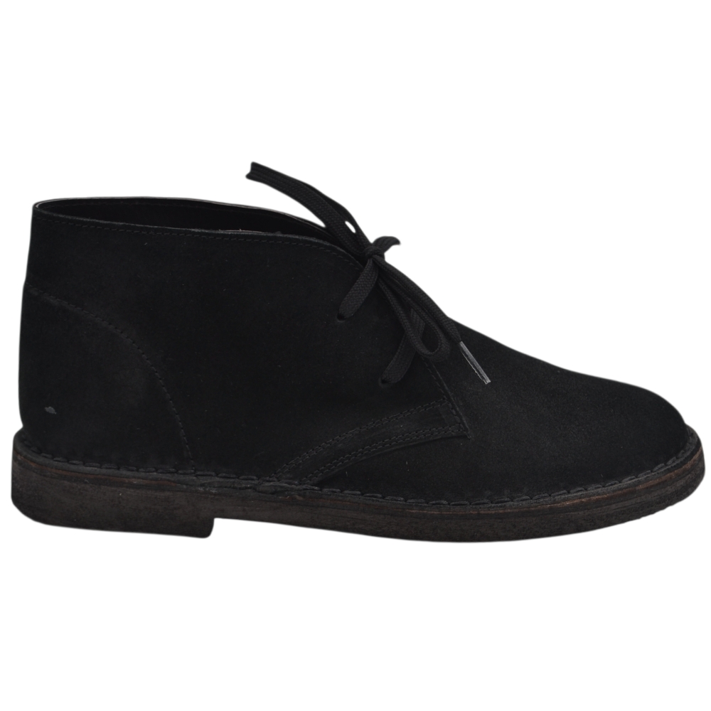Polacchino uomo vera pelle scamosciata nero gomma sottile 2 cm business professionista handmade in italy.