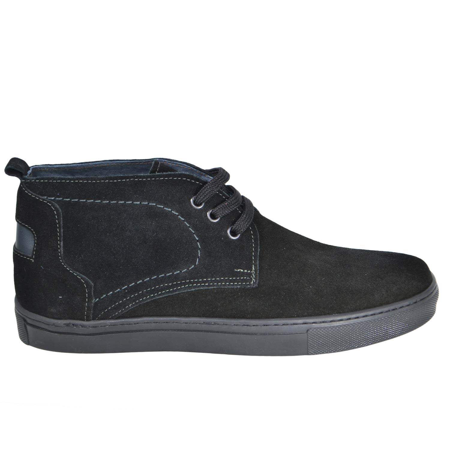 Polacchino classico scarpe uomo casual tomaia in vera pelle nero  scamosciato fondo sportivo a tod nero antiscivolo uomo polacchini Made in  Italy | MaluShoes