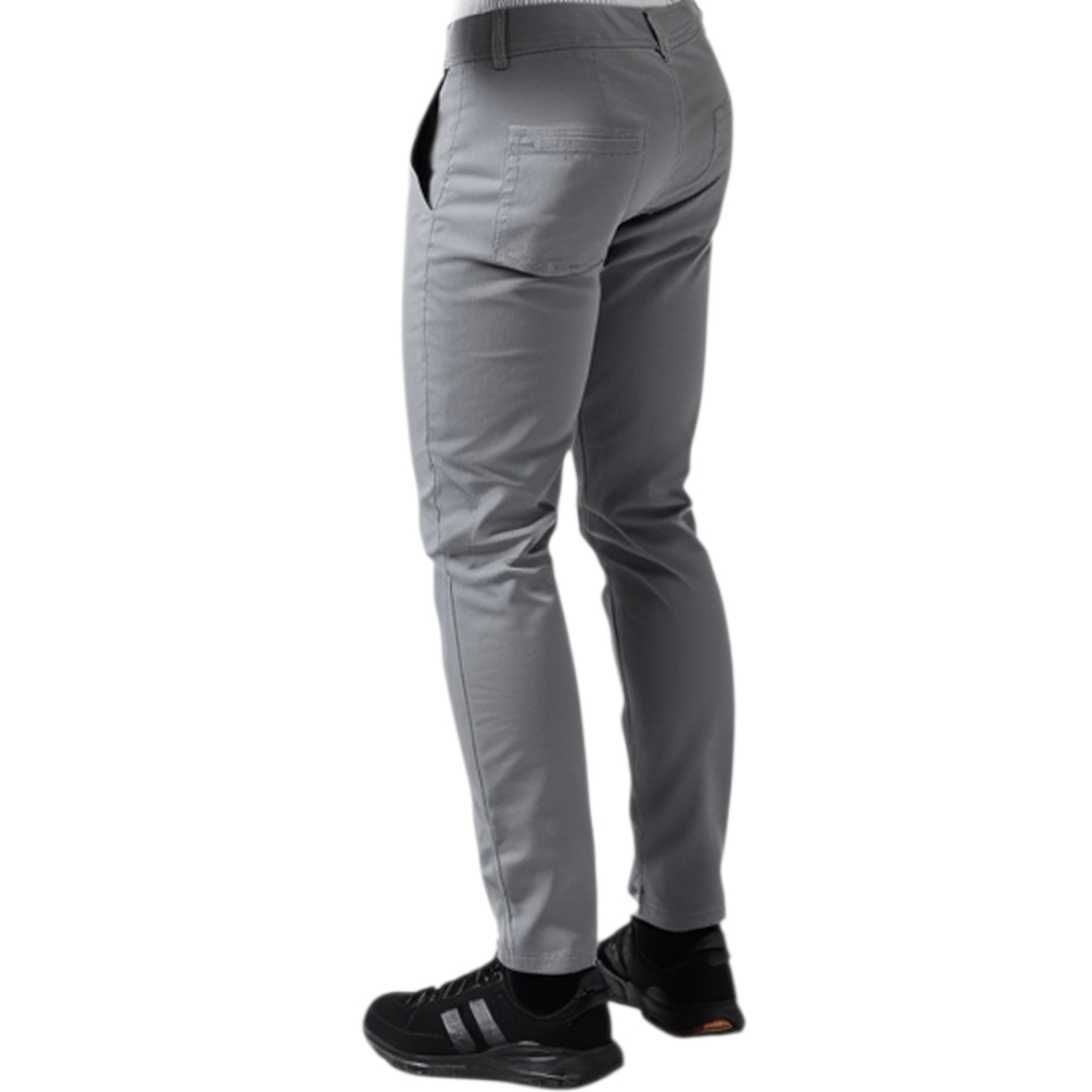 Pantalone Moda Uomo Grigio Tasca America Cotone Chino Elastico Colori Vari Slim Made In Italy