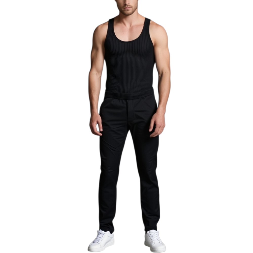 Pantalone Moda Uomo Nero Cropper Cotone Chino Elastico Colori Vari Slim Tasca America Made In Italy